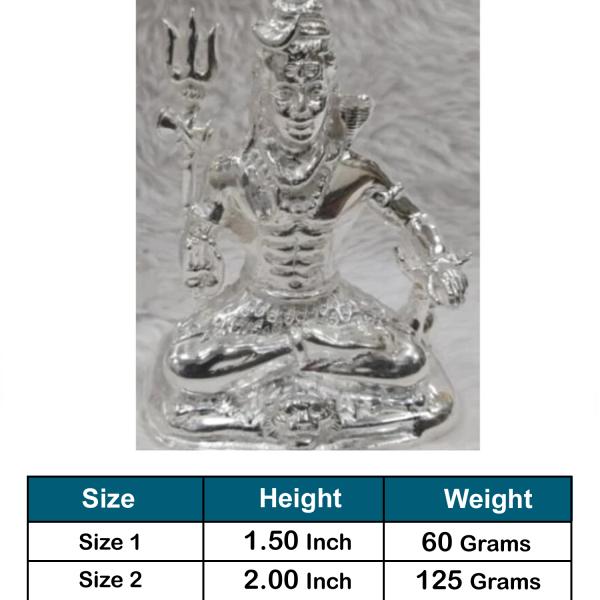 Lord Shiva Idol In Pure 925 Silver (1)
