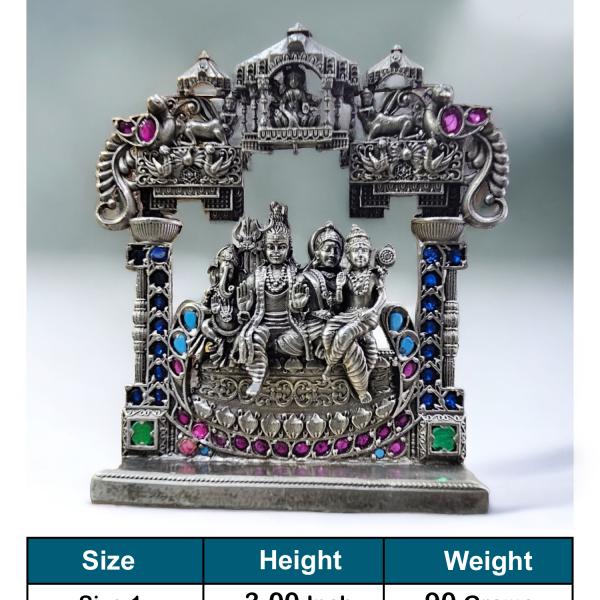 Shiv Parivar Idol In Pure 925 Silver
