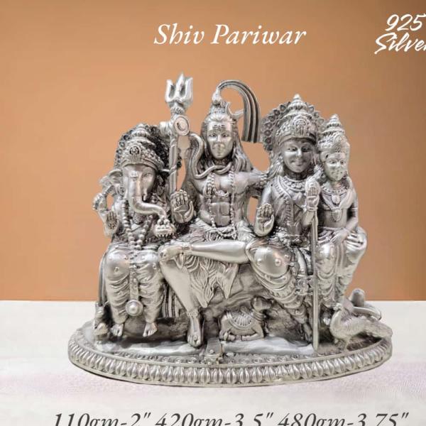 Shiv Parivar Idol In Pure 925 Silver (1)