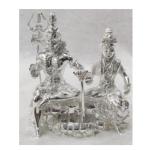 Shiv Parvati Idol In Pure 925 Silver