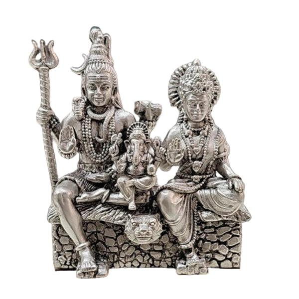 Shiv Parivar Idol In Pure 925 Silver-(2)