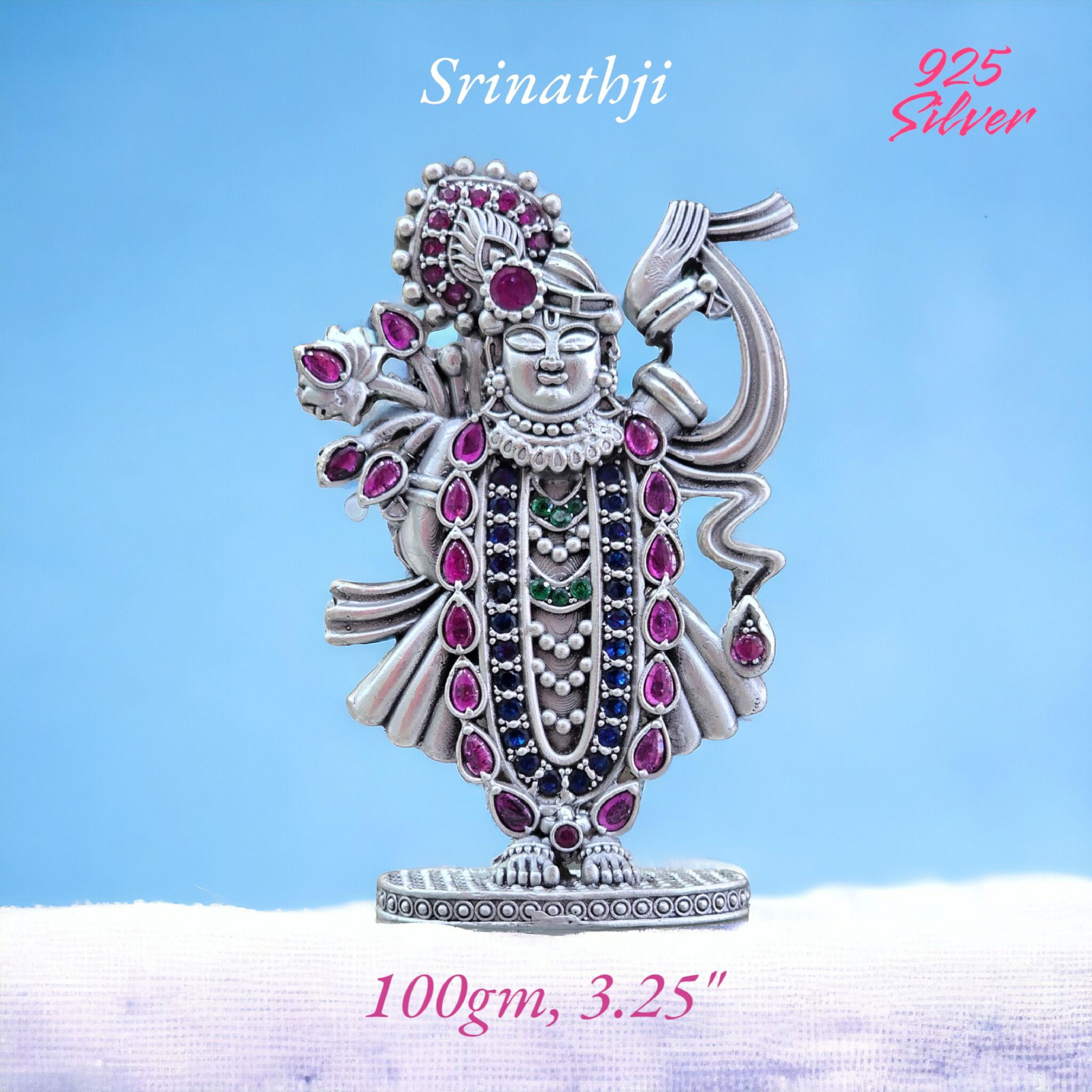 Shrinathji Idol In Pure 925 Silver