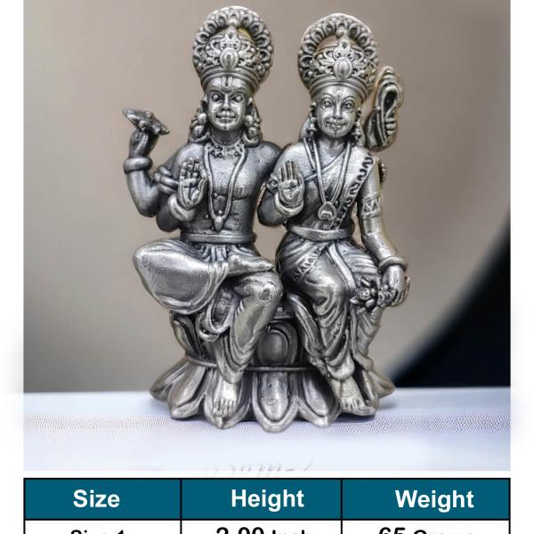 Vishnu Laxmi Idol In Pure 925 Silver (1)