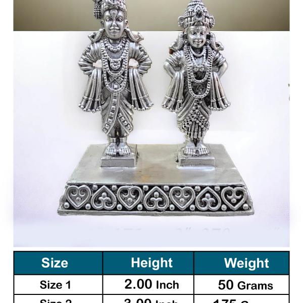 Vitthal Rukmani Idol In Pure 925 Silver